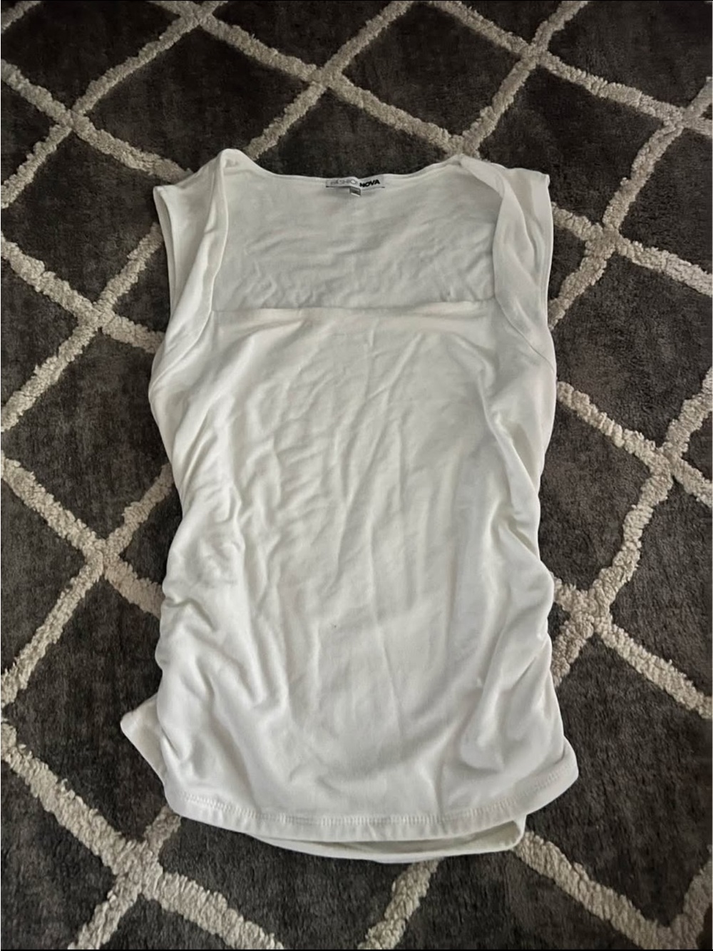 Fashion Nova White Ribbed Tank Top